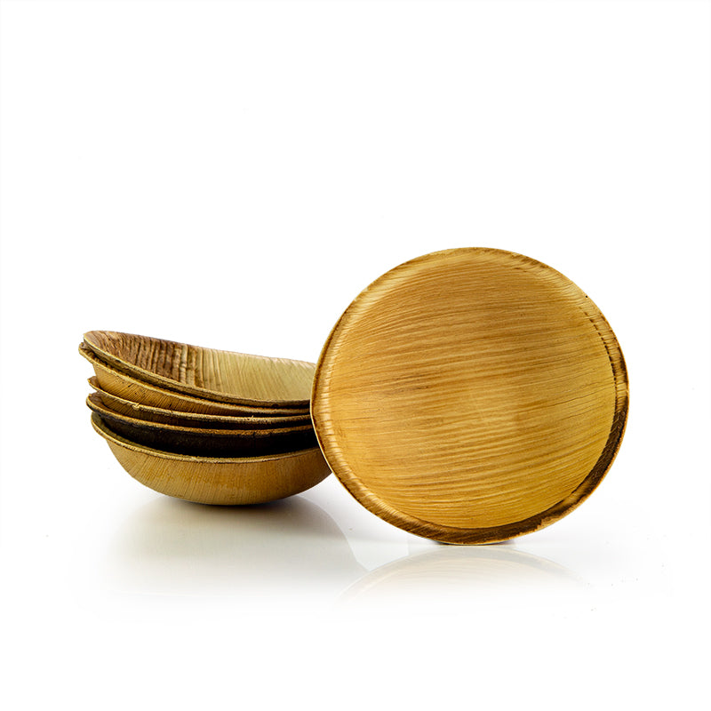 13cm Palm Leaf Round Dip Bowls